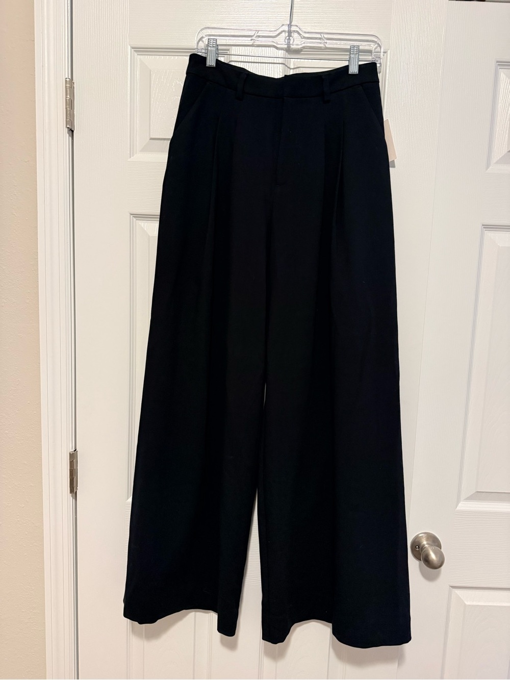 Maeve Black Wide-Leg High-Waist Trousers